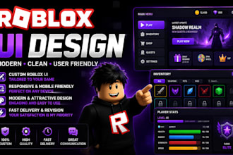 create professional roblox UI, gui and animation design for you
