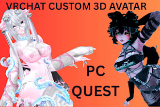 create custom vrchat avatar, vr character, vrc avatar, vr avatar, furry, vr nsfw