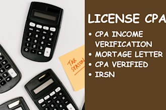 write, sign and verify US CPA letter, CPA audit review, CPA mortgage letter