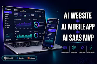 build ai website, ai mobile apps and ai saas mvp with openai gemini api