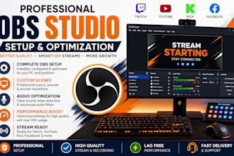professionally set up obs studio for streaming, recording, and podcast