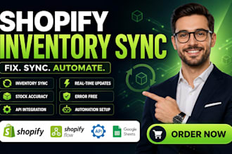 fix shopify inventory sync, stock sync, API integration and automation