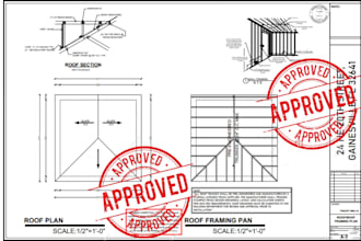 prepare tiny home permit drawings roof, truss framing drawings for ca tn