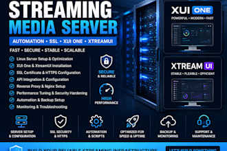 setup and optimize streaming media server wit automation, SSL, xui one, xtreamui
