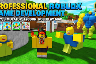 develop a professional roblox game obby simulator tycoon or roleplay map