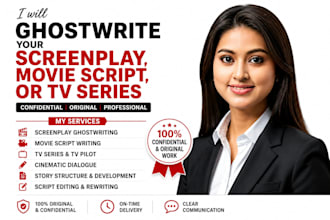 ghostwrite your screenplay, movie script, or TV series