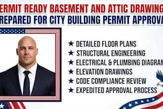 create basement finishing and attic conversion permit drawings