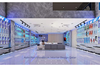 design modern retail store, shop or showroom interior with realistic 3d render