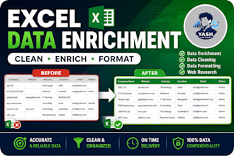 clean, format and enrich your excel data