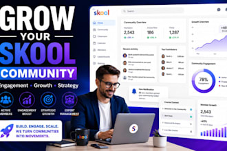 complete thinkific course upload and skool community setup and  management