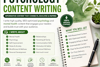 write psychology, mental health and wellness content