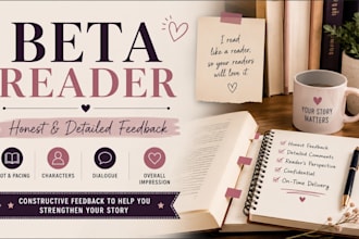 beta read your novel and provide honest, detailed feedback