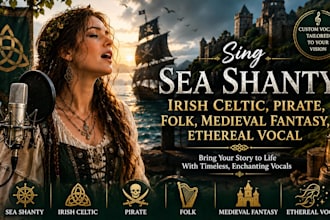 sing sea shanty, irish celtic, pirate, folk, medieval fantasy, ethereal vocal