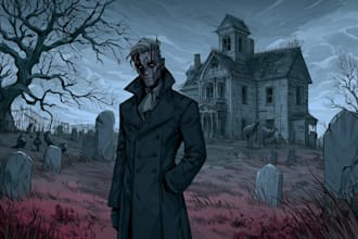 draw horror character design illustration