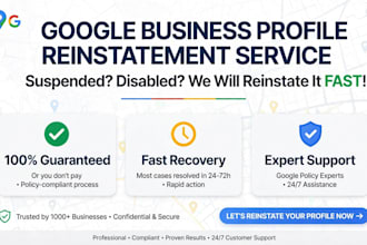 reinstate and fix google business profile  suspension