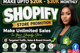 boost shopify sales, promote ecommerce store with social media tiktok fb shop ad