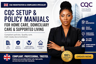 do cqc setup, policy manuals for  home care, domiciliary care, supported living