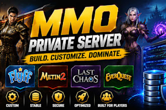 build custom mmo private server for flyff, metin2, last chaos, everquest