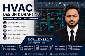 draft professional hvac shop drawings and ductwork layouts in autocad