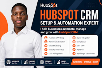 setup hubspot CRM, automation, zapier integration and email marketing