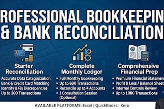 do excel data entry, data cleaning, and bank reconciliation