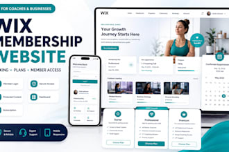 design wix membership website, wix booking, and subscription site for coaches