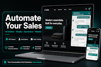 build store, ecommerce, shopify and website chatbot  with ai automation