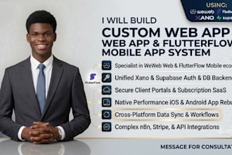 build weweb web app flutterflow mobile app xano backend supabase