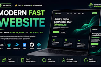 build a modern fast responsive website with nextjs react tailwind and cms
