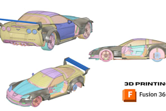 model and render 3d printable car body kit in fusion360