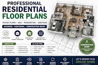 draw floor plans, home additions, tiny homes, renovations and garage conversions