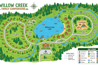 design custom hiking maps, trail maps, campground maps, tourist and park maps
