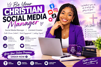 be your christian social media manager social media manager content creator