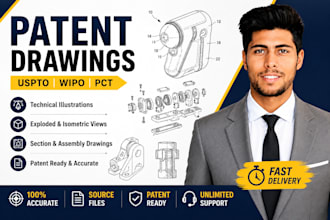 create uspto patent drawings and technical illustrations