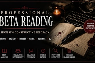 beta read your horror, mystery, thriller, or bl novel