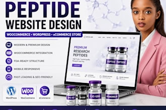 create a peptide ecommerce website and woocommerce peptide store