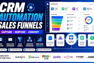 set up CRM sales funnel, pipeline automation and lead nurturing system