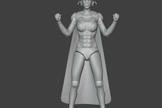 sculpt 3d articulated anime action figure, toy bjd joint design stl for 3d model