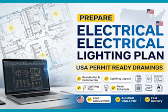 prepare electrical design and lighting plan for USA projects