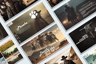 design the best film pitch deck presentation, film posters