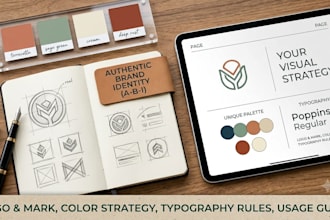 design a complete brand identity, branding kit, logo, brand style guide