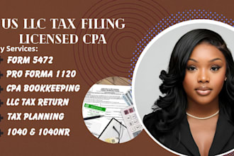 do US llc tax, bookkeeping, form 5472, and tax filing as a CPA