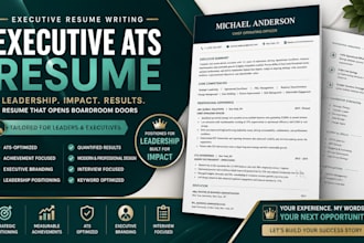 write an executive ats resume for leadership, c suite and vp roles