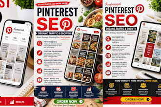 create seo optimized pinterest pins, posts, and banners for  marketing