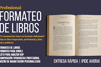 realizamos formateo profesional de libros, formateo para kindle y composición