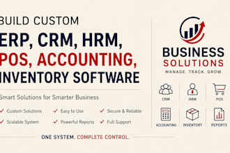 build erp, crm, hrm, pos, accounting, inventory software