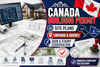 canada permit drawings, site plans, letters, and coordinate professional seal
