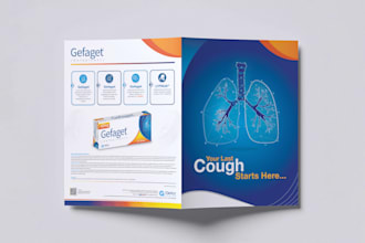 design pharma folder, drop card, and pharma visual aid