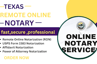 provide texas remote online notary for affidavits, contracts