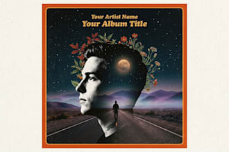 design vintage 80s retro album cover art for musicians and bands